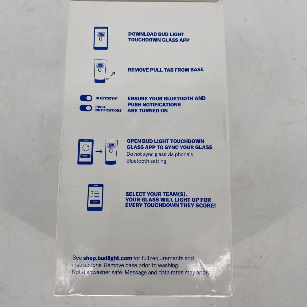 Bud Light Touchdown Glass Plastic Pint Indianapolis Colts Light Up Tumbler